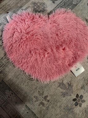 Pink Heart Shag Bath Mat - Plush Home Accent